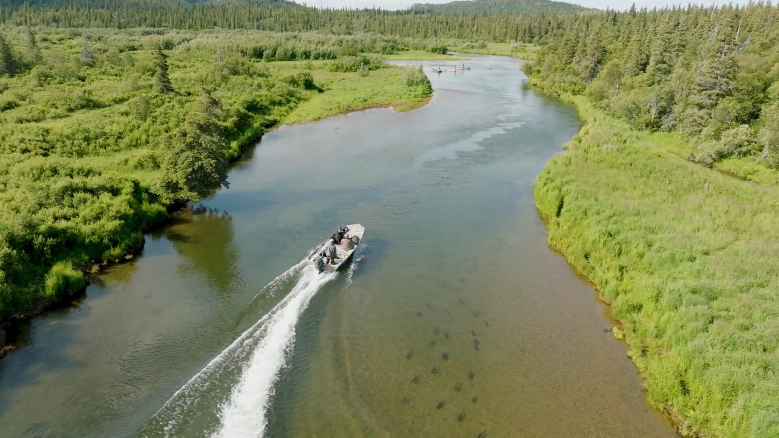 Running the river by boat