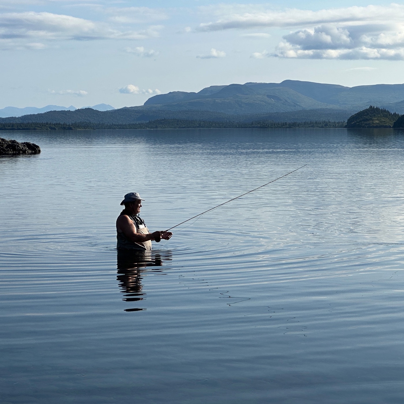 Wading Lake Iliamna at the lodge